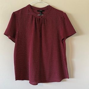 Red dotted work blouse
